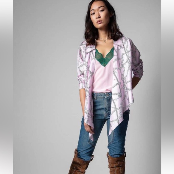 Zadig and Voltaire pink toupy chain top - Picture 9 of 9